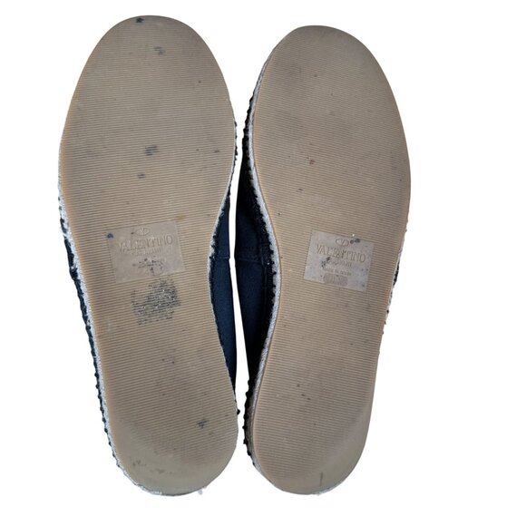 Valentino Garavani Black Canvas VLTN Logo Espadrilles Men's EU Size 44 - Picture 10 of 11